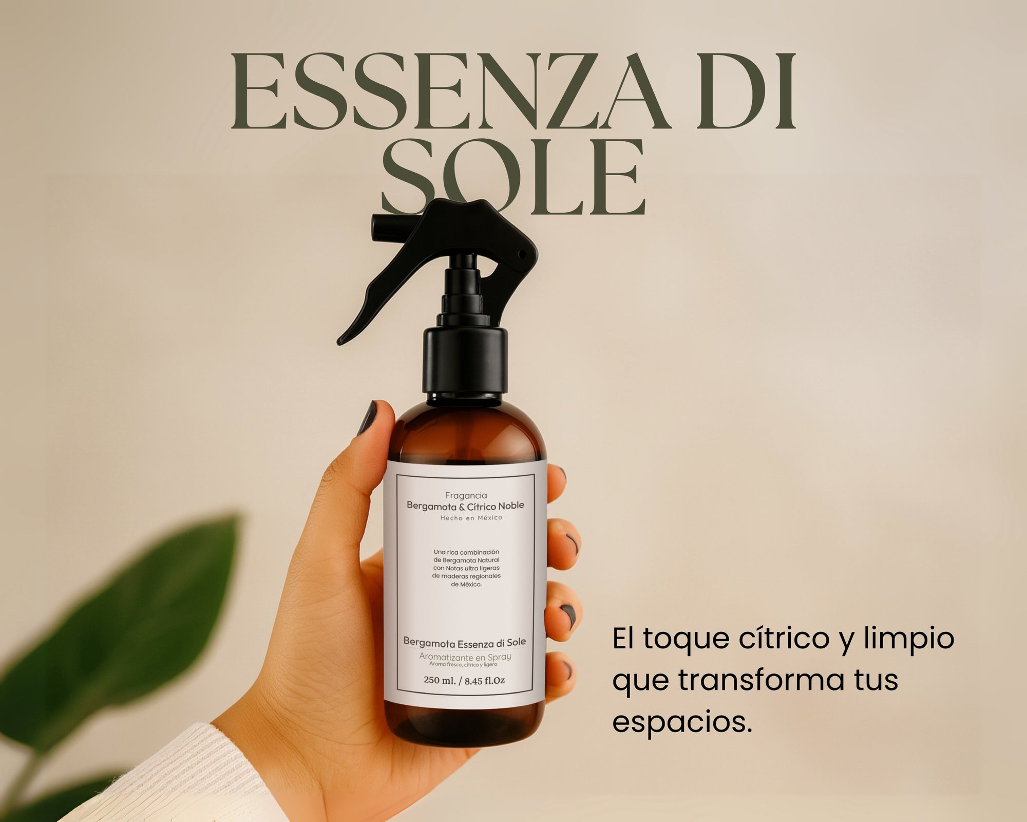 Aromatizante de Hogar en Spray: Bergamota Essenza di Sole 250ml.