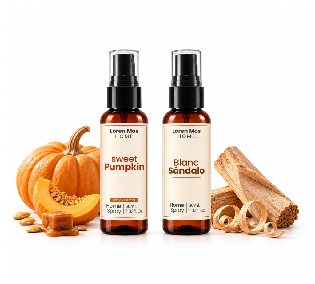 Kit Aromatizante Sweet Pumpkin + Sándalo 60ml Loren Mos Home