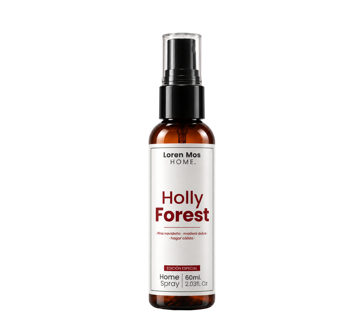 Holly Forest 60 ml de Loren Mos Home, Fragancia para Hogar con Aroma a Bosque de Pinos, Notas Amaderadas y Sensación Cálida
