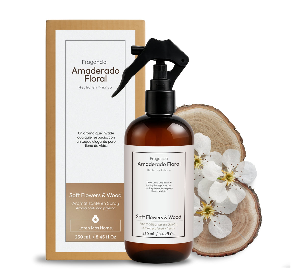 Aromatizante de Hogar en Spray: Amaderado Floral Soft Flowers & Wood 250ml.