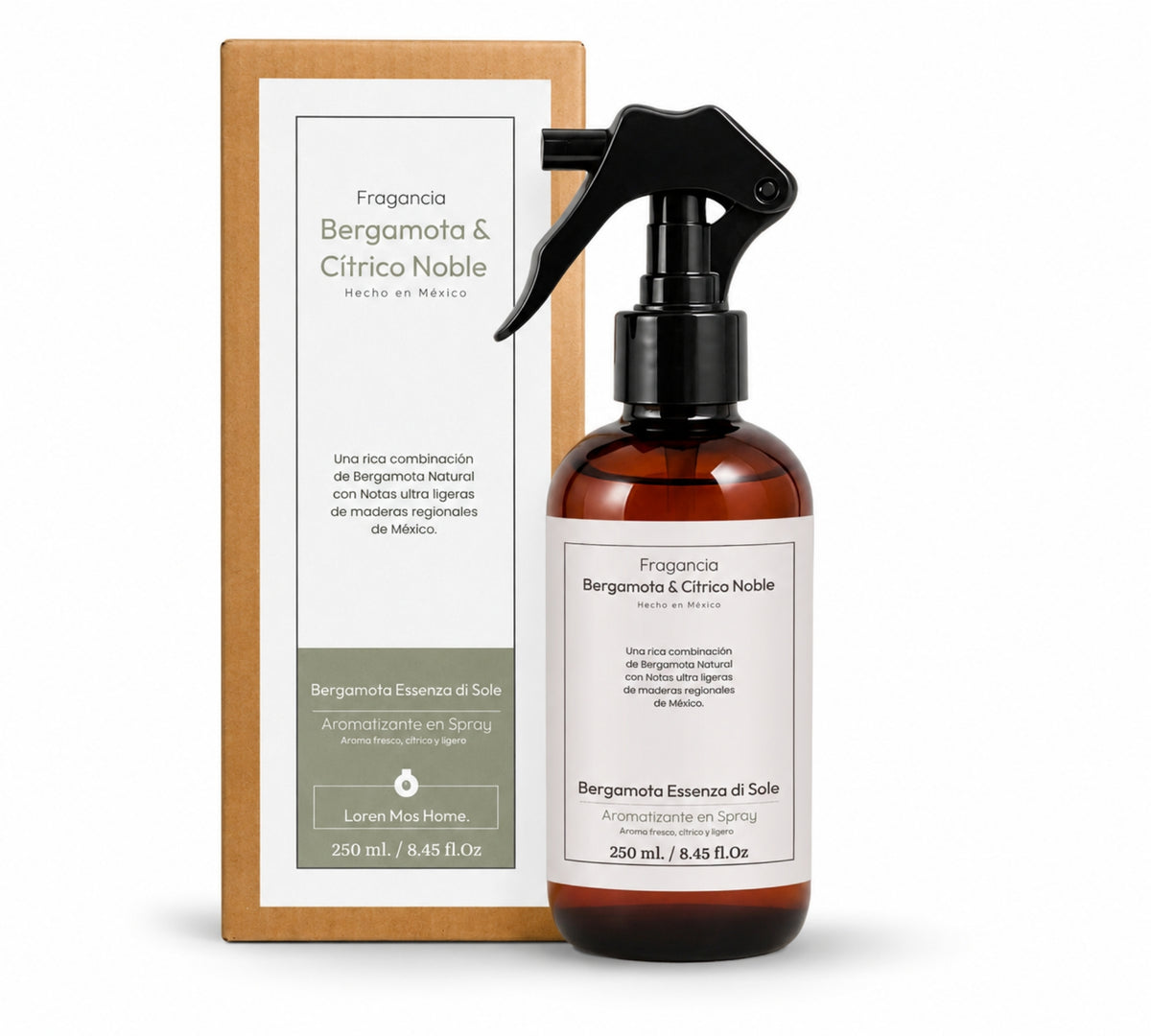 Aromatizante de Hogar en Spray: Bergamota Essenza di Sole 250ml.