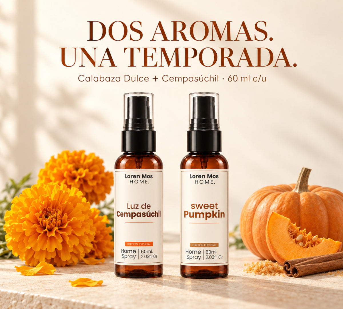 Kit Aromatizantes Pumpkin 60ml Y Cempasúchil 60 ml