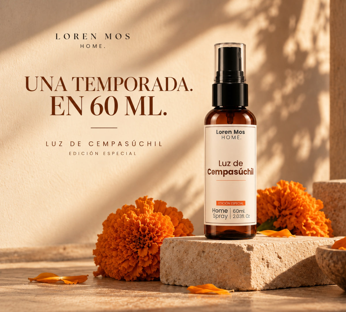 Aromatizante para Casa Luz de Cempasúchil 60 ml Edición Especial Floral | Loren Mos Home