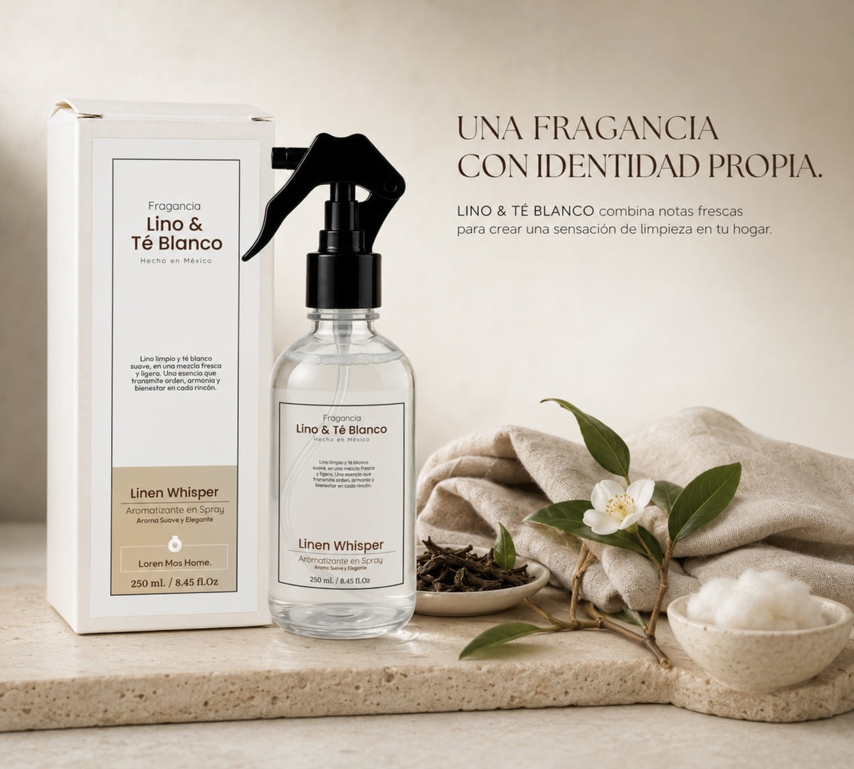 Aromatizante de Hogar en Spray: Lino & Té Blanco