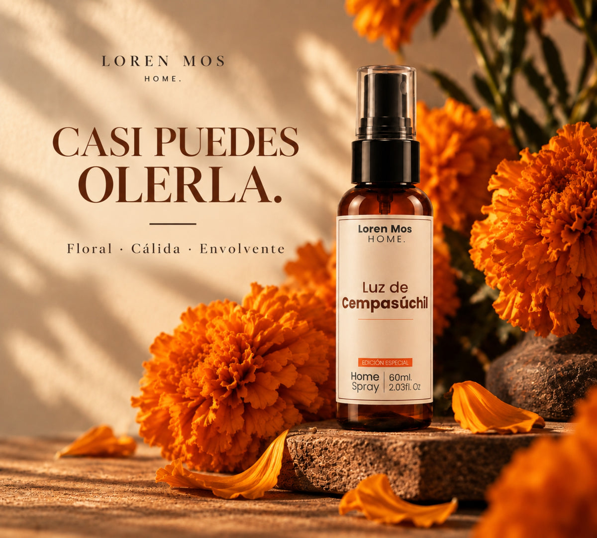 Aromatizante para Casa Luz de Cempasúchil 60 ml Edición Especial Floral | Loren Mos Home