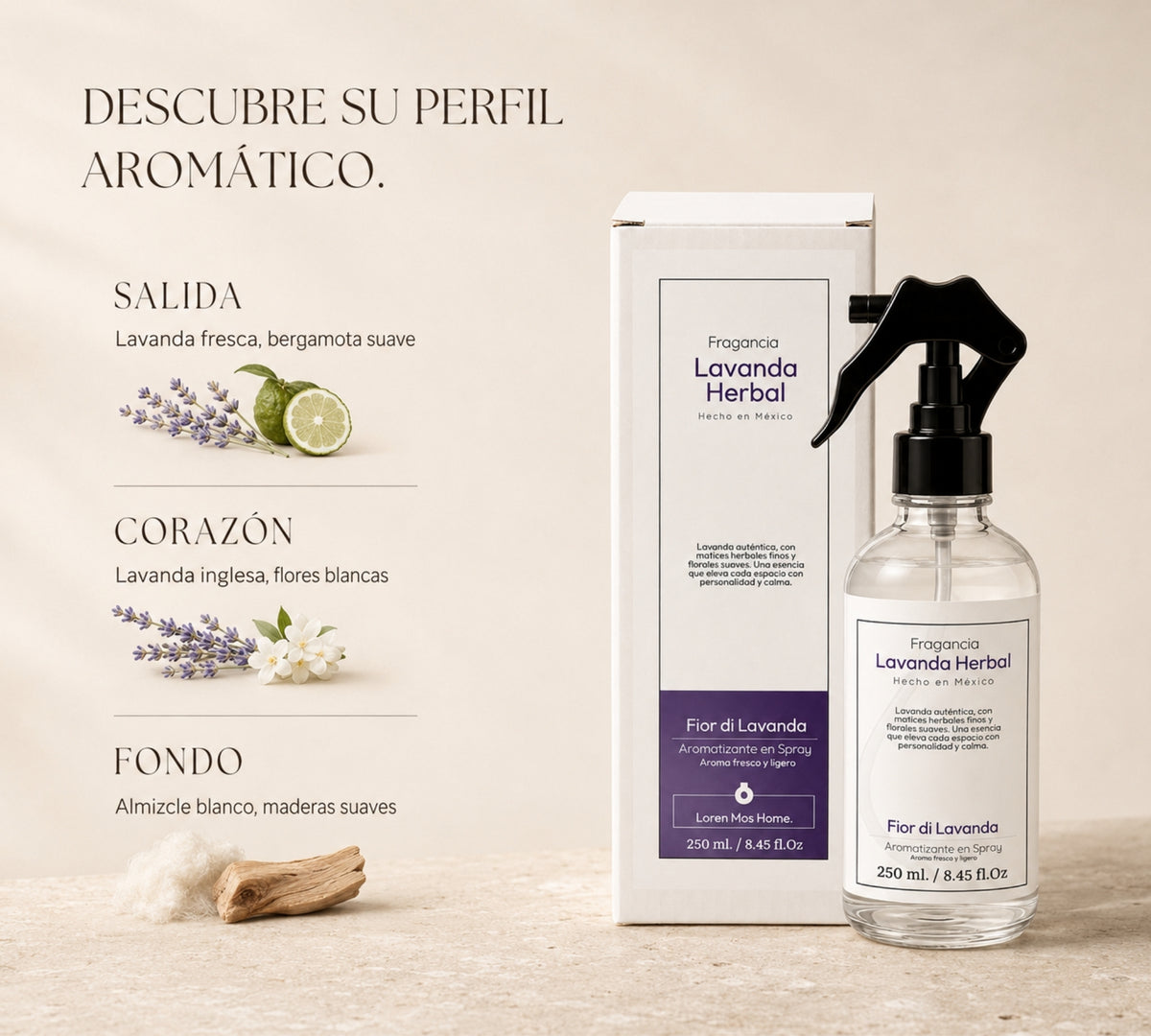 Aromatizante de Hogar en Spray: Lavanda Herbal