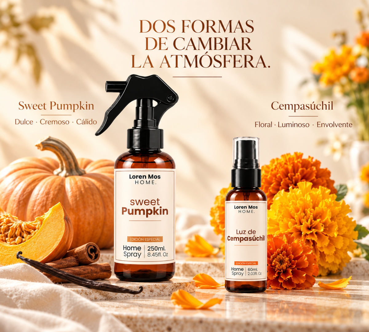 Kit Aromatizantes Sweet Pumpkin 250ml + Cempasúchil 60ml