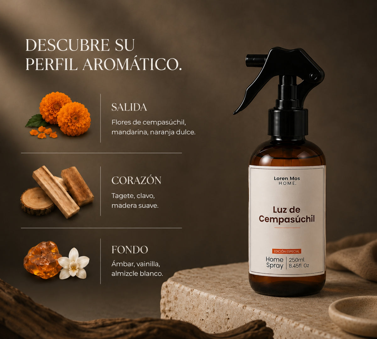 Aromatizante Luz de Cempasúchil Otoño 250ml Loren Mos Home