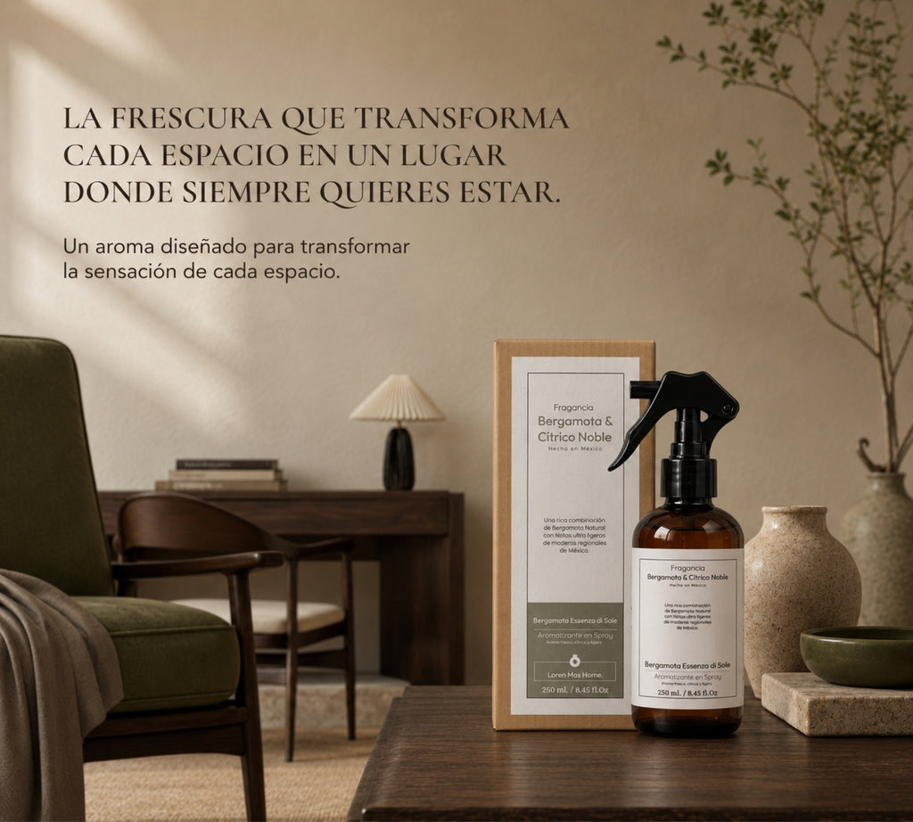 Aromatizante de Hogar en Spray: Bergamota Essenza di Sole 250ml.