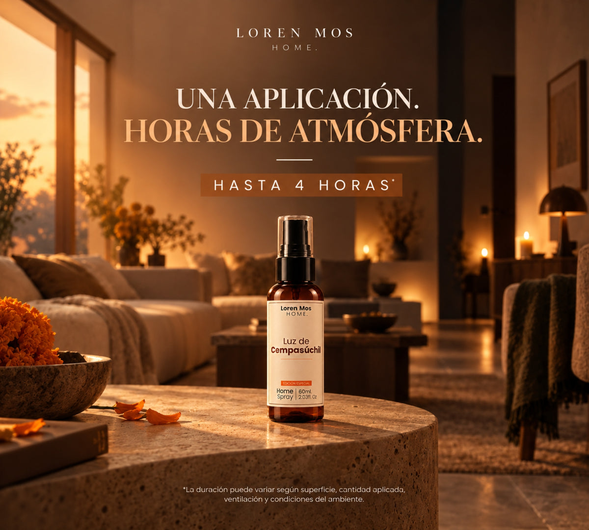 Aromatizante para Casa Luz de Cempasúchil 60 ml Edición Especial Floral | Loren Mos Home