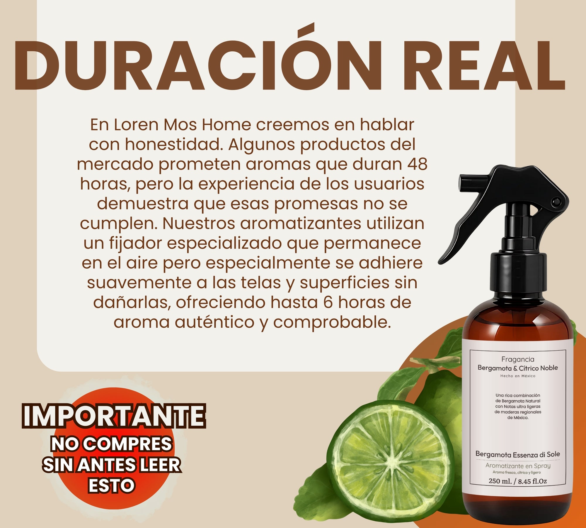 Aromatizante de Hogar en Spray: Bergamota Essenza di Sole 250ml.
