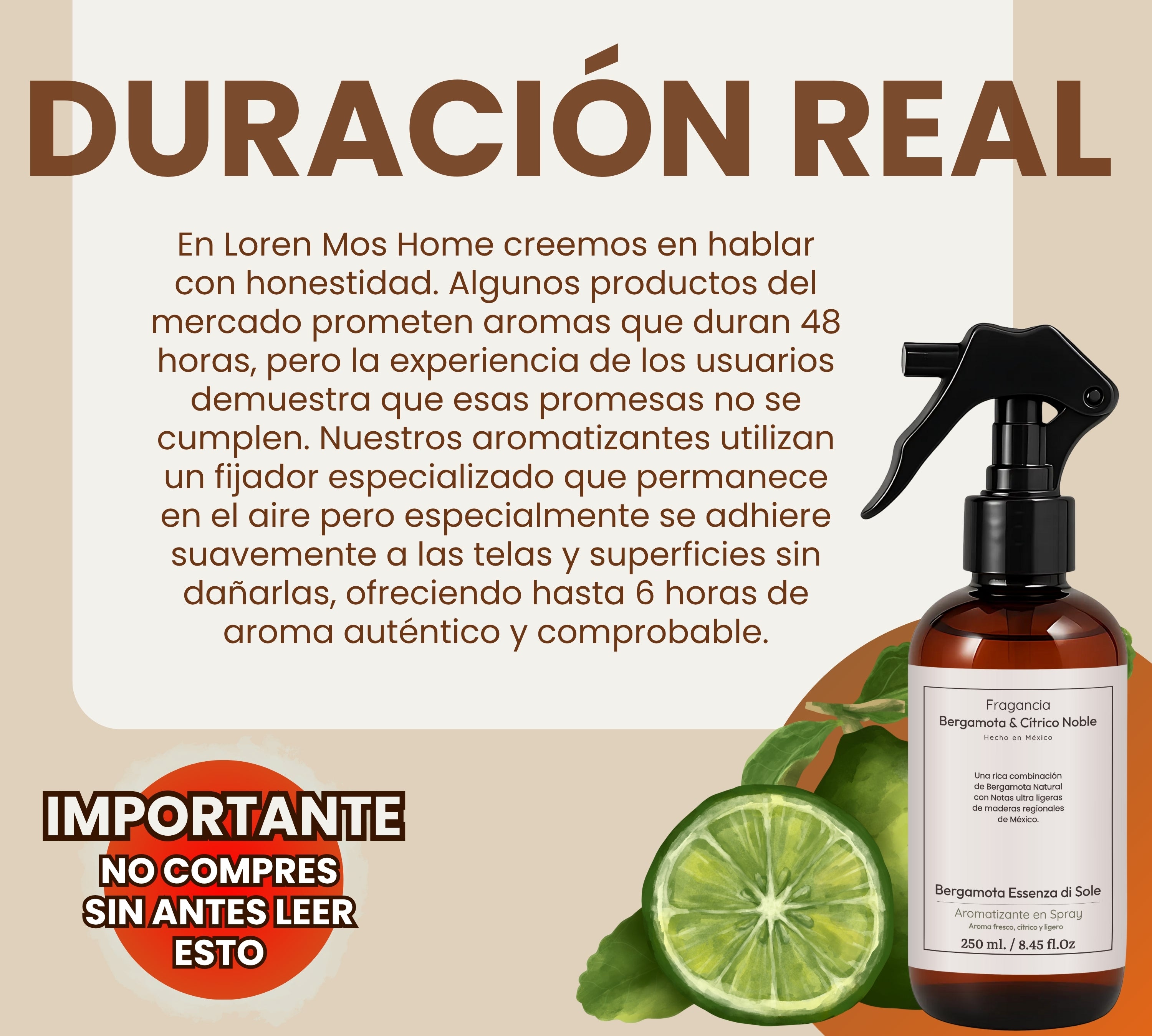Aromatizante de Hogar en Spray: Bergamota Essenza di Sole 250ml.