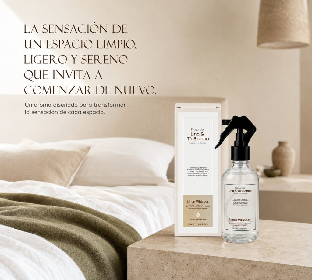 Aromatizante de Hogar en Spray: Lino & Té Blanco