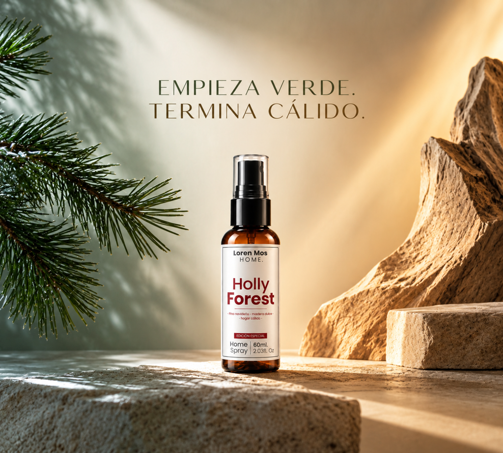 Holly Forest 60 ml de Loren Mos Home, Fragancia para Hogar con Aroma a Bosque de Pinos, Notas Amaderadas y Sensación Cálida