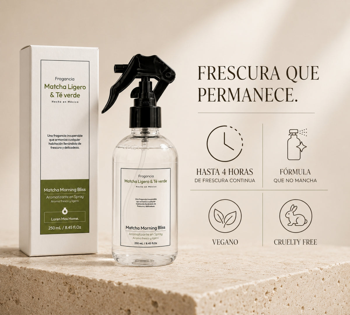 Aromatizante de Hogar en Spray: Matcha Ligero & Té Verde