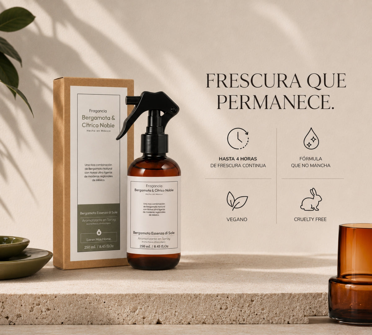 Aromatizante de Hogar en Spray: Bergamota Essenza di Sole 250ml.