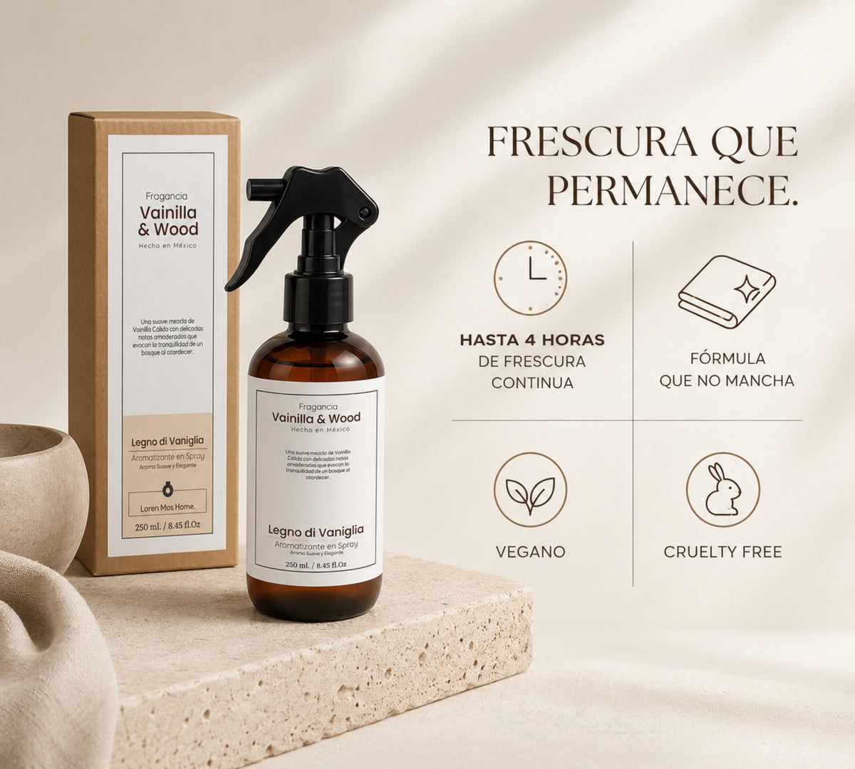 Aromatizante de Hogar en Spray: Vainilla & Wood