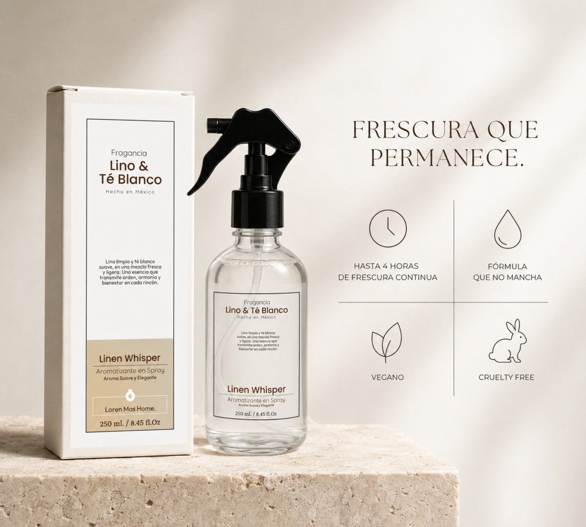 Aromatizante de Hogar en Spray: Lino & Té Blanco