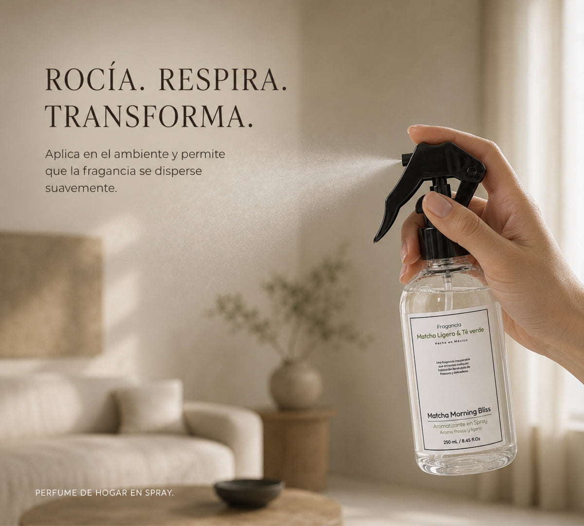 Aromatizante de Hogar en Spray: Matcha Ligero & Té Verde