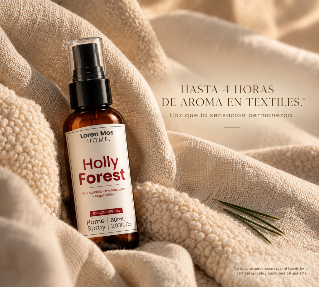 Holly Forest 60 ml de Loren Mos Home, Fragancia para Hogar con Aroma a Bosque de Pinos, Notas Amaderadas y Sensación Cálida
