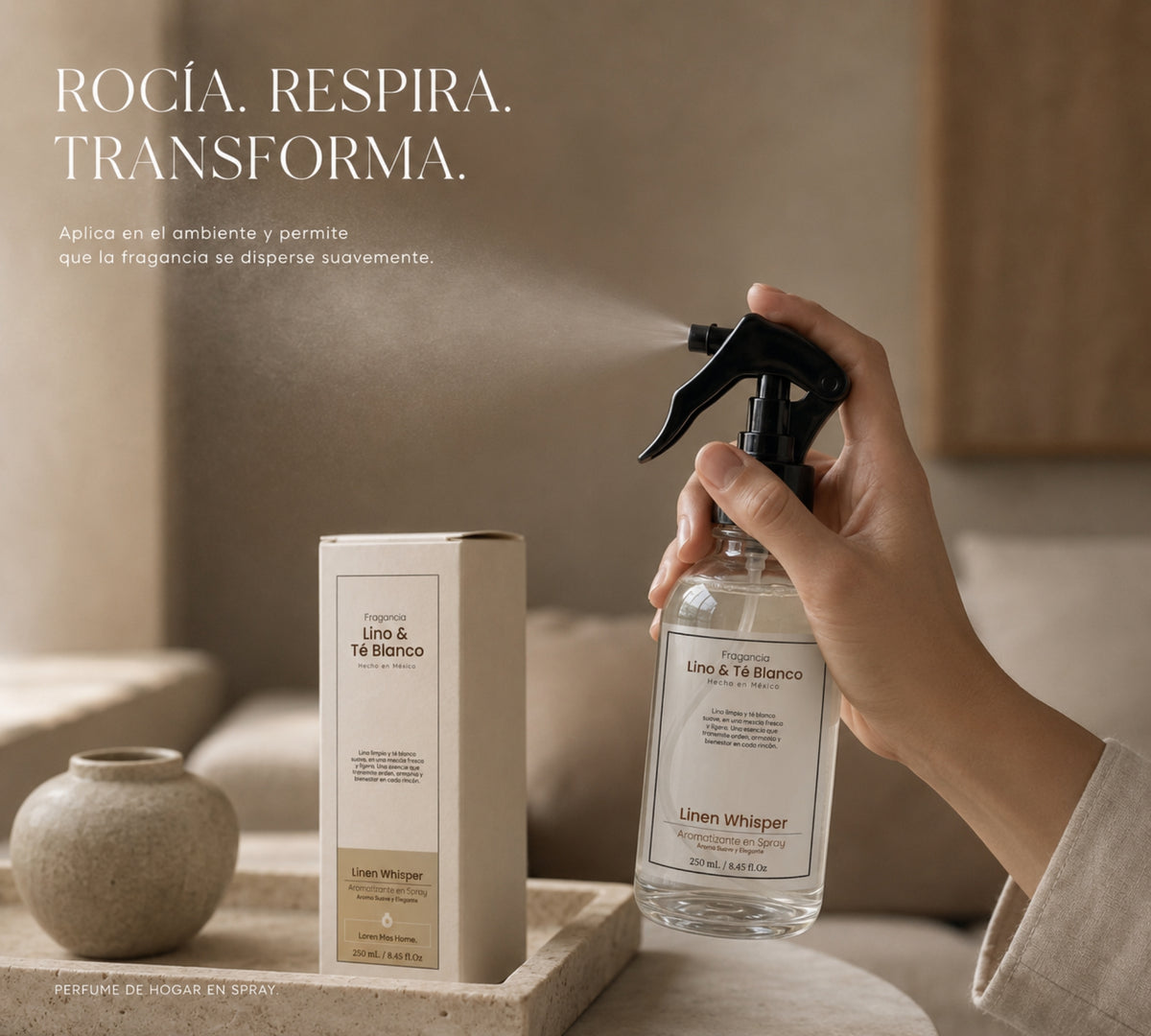 Aromatizante de Hogar en Spray: Lino & Té Blanco