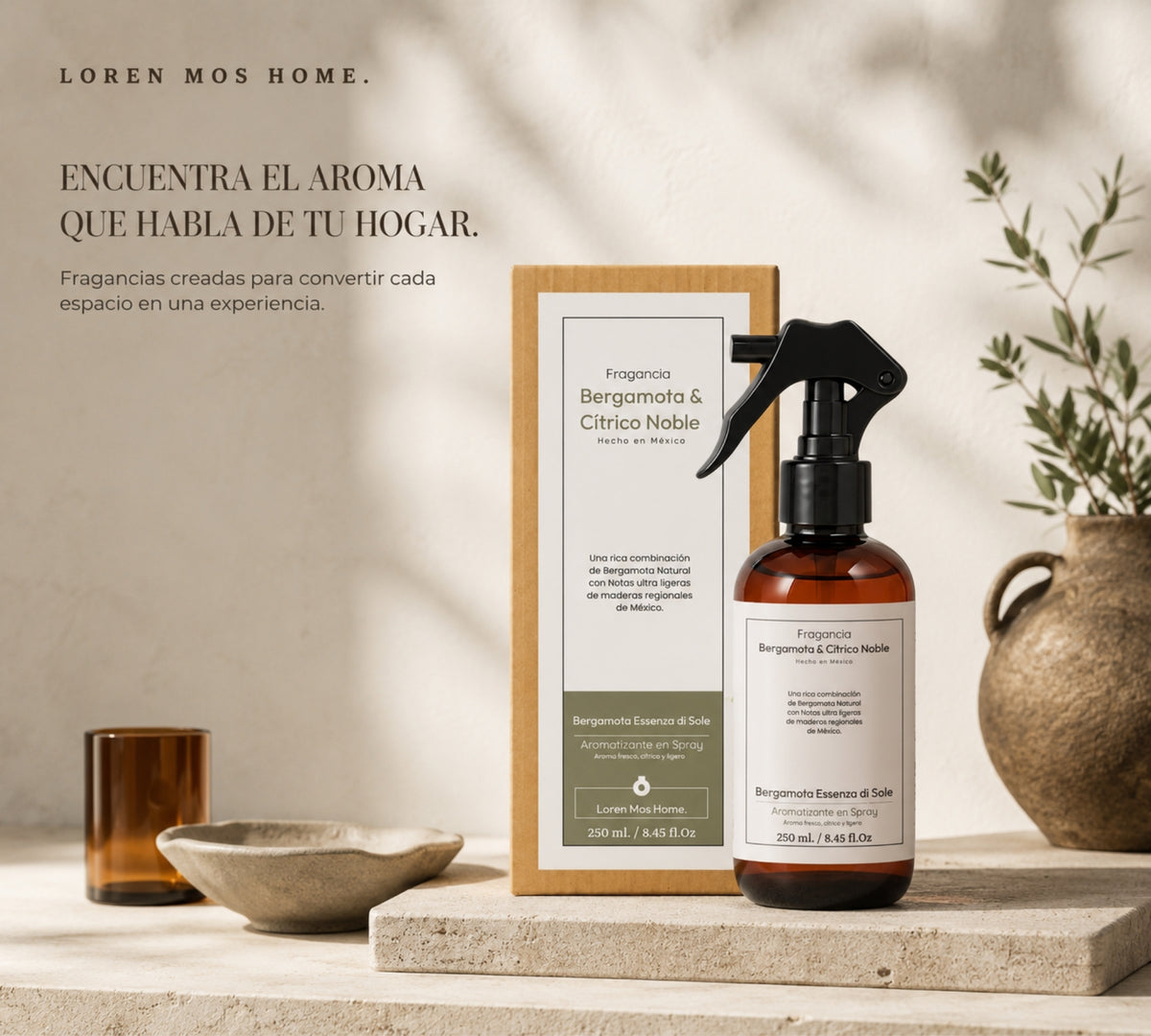 Aromatizante de Hogar en Spray: Bergamota Essenza di Sole 250ml.